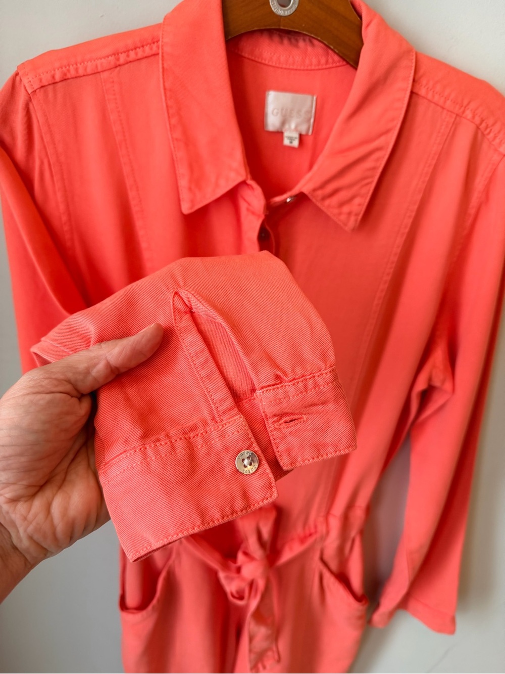 GUESS Coral Tencel Utility Jumpsuit — Y2K / Workwear / Gorpcore / Coveralls - Picture 5 of 12